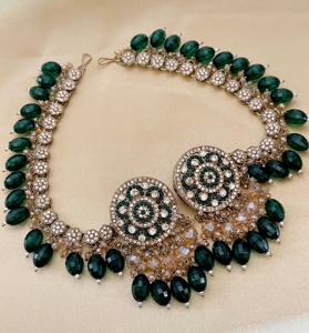 Pendientes Earchain de diseñador de tendencia para mujer, cómodas cadenas largas para las orejas con tachuelas de latón, conjunto de joyería étnica para fiesta nupcial - Product Image 5