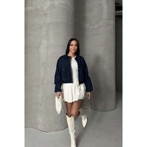 <b>Elasticated</b> Bomber Jacket 6198 - Slap-style Navy Blue - Product Image 6