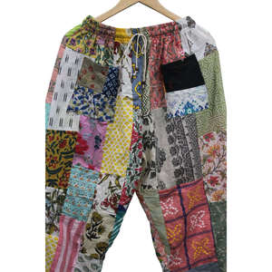 Pantalones de Hip Hop para Mujer, 100% Algodón, Coloridos, con Parches, Estilo Boho, Casual, Transpirables y con Técnicas de Arrugado para el Verano - Product Image 2