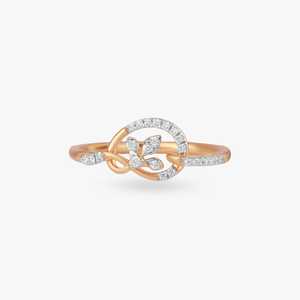 Anillo de Diamante Cultivado en Laboratorio con Diseño Elegante de Hoja de Oro Rosa de 18K, Corte Redondo, Claridad VVS, para Mujer, Regalo de Aniversario - Product Image 1