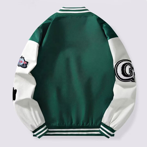 Veste universitaire Boxy en laine pour hommes OEM personnalisée lettre université patchs en chenille logo brodé pour hommes - Product Image 4