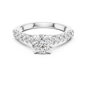 VERSATILE 1CT Lab Grown <b>Diamond</b> <b>Ring</b> with PAVE SET 18KT Yellow Gold Rhodium Plated Luxury Engagement Valentine Gifting Wedding - Product Image 5