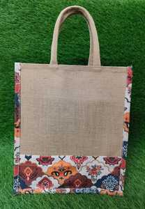 Mini bolsas de compras de yute ecológicas de nuevo estilo, ventana de PVC transparente, ajuste de encaje OEM, arpillera reciclable de MOQ bajo liso para festivales - Product Image 4