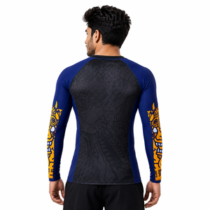 <b>Mens</b> Eco-friendly 100% Polyester Long Sleeve Compression Shirt Custom Gym Activewear Rash Guard Sports Training OEM - Product Image 4
