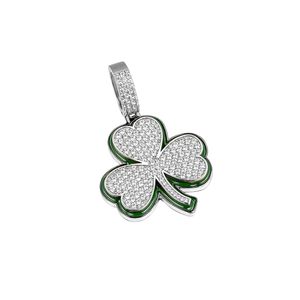จี้เพชรโมอิสสีเงิน S925ดีไซน์รูปดอกโคลเวอร์นำโชคเครื่องประดับทันสมัยสำหรับสวมใส่ในชีวิตประจำวัน - Product Image 2