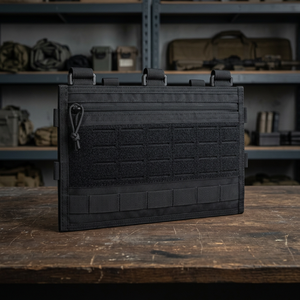 Ruggedized <b>Heavy</b> <b>Duty</b> Nylon <b>Zipper</b> Black Admin Panel Admin Pocket Chest Rig Pouch Hook Loop Organizer Low Profile Map Cover - Product Image 2