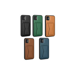 Étui portefeuille en cuir PU marron de qualité supérieure pour iPhone 12 14 Plus - Porte-cartes et fonction support - Protection pour téléphone portable - Product Image 2