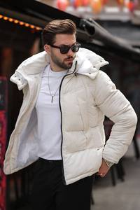 Abrigo Largo con Capucha para Hombre, de Alta Calidad, Tipo Poncho, Acolchado, Impermeable, para Invierno, Ropa Exterior Casual para Clima Frío - Product Image 5