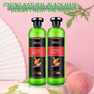MOKERU Tinta per <span class=keywords><strong>Capelli</strong></span> Nera di Alta Qualità 500ML*2 <span class=keywords><strong>Gel</strong></span> <span class=keywords><strong>Colorante</strong></span> Naturale a Base di Acidi della Frutta Senza Contatto con il Cuoio Capelluto per Uso Domestico - Product Image 4