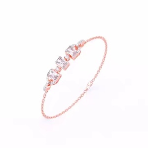 Pulsera de tenis de diamante de oro blanco minimalista, pulsera de moissanita, regalo de aniversario romántico - Product Image 2