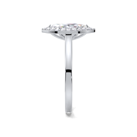 Bague de fiançailles et de mariage en diamant de laboratoire certifié IGI, taille marquise, 1 carat, avec halo, en argent sterling 925 massif