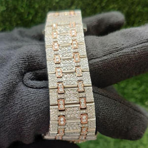 Montre luxe automatique à coupe brillante D VVS Moissanite avec fonction date et boîtier en acier inoxydable Montre diamant pour hommes et femmes - Product Image 3