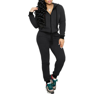 Conjunto de 2 Piezas de Chándal Extra Grande para Mujer con Logotipo Personalizado, Sudadera con Capucha Extra Grande y Pantalones de Felpa Cálidos de Algodón y Poliéster - Product Image 4