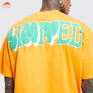 Productos más vendidos Nueva moda Peso ligero Reciclar algodón Hombres Puff Impreso Camiseta/Directo Hecho en fábrica Mangas cortas - Product Image 4