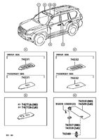 Pour Toyota pour Land Cruiser Prado 74272-60280 partie de corps de Base d'accoudoir de porte arrière s'adapte au panneau supérieur