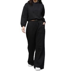 Ensemble de survêtement décontracté pour femme de haute qualité, taille XL, avec logo personnalisé, sweat à capuche et pantalon de jogging, deux pièces, 2026 - Product Image 1