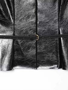 Chaleco de Punto Minimalista de Moda de Invierno Estilo Europeo y Estadounidense, Top sin Mangas Ajustado con Cinturón de Cuero Genuino para Mujer - Product Image 4