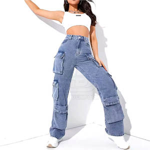 Vente en gros OEM conception personnalisée taille moyenne pantalon jeans pour adultes respirant droit style décontracté motif solide nouveauté marque privée - Product Image 5