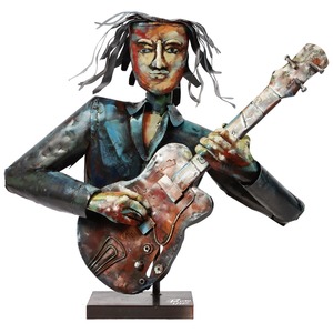 Vibrant Métal Homme Figurine Sculpture Moderne Artistique Table Objet Gras Décor À La Maison Accent Pour Salon Bureau - Product Image 3