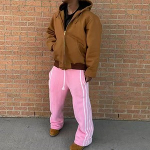 Pantalon évasé en mohair personnalisé unisexe, pantalon de survêtement de haute qualité avec cordon de serrage, streetwear, tissu en mohair soyeux et duveteux, pantalon de survêtement pour homme - Product Image 4