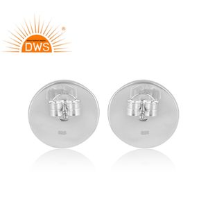 Boucles d'oreilles clous en argent sterling oxydé avec pierre précieuse naturelle Tanzanite, motif floral, fabricant de bijoux personnalisés - Product Image 5