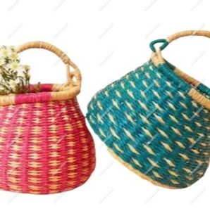 Colorful Mini Indoor Planter Reusable Rattan Table Top Flower <b>Pots</b> Handicraft Bamboo <b>for</b> Living Room Home Decor - Product Image 5