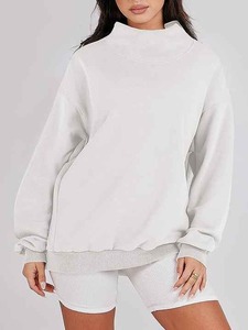 Sweat-shirt à col rond en polyester/coton pour femme Kamro Sport, streetwear, épaules tombantes, tricoté pour l'hiver, écologique et respirant - Product Image 5