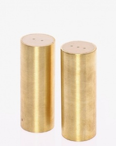 Ensemble de salière et poivrière en laiton de qualité supérieure, design cylindrique moderne, luxueux, élégant, durable, de haute qualité, pour la cuisine et la salle à manger - Product Image 1