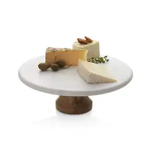 豪華な大理石のケーキスタンドデザートサービングトレイスタンドカスタマイズされたサイズのテーブル装飾片ナチュラルクラフト