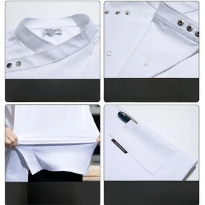 Camisa de Chef Profesional de Manga Corta para Hombre, Uniforme de Cocina Transpirable para Cocinar, Hornear y Catering, Ropa de Trabajo, Tallas Grandes Disponibles - Product Image 6