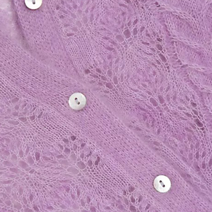 Cárdigan ligero con cuello en V para mujer, tejido de encaje, manga Regular, suave, transpirable, prendas de vestir exteriores, informal, de invierno - Product Image 6