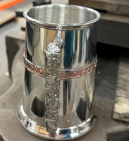 Vente chaude Premium Medieval Pewter Mug Top Nouveau Laiton Tankard Tasse En Acier Inoxydable Argent Plaqué Dernière Arrivée Potable Ware