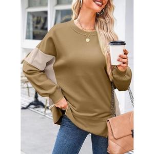 Best Price Luxury Long Sleeve Neck Shoulder Slope Solid Comfortable Oversized <b>Women's</b> Cotton Fleece Quick-Drying Winter - Product Image 6