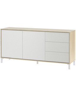 Kit Credenza Brooklyn 2 Ante + 3 Cajones Canadiano/Bianco Artik - Product Image 1