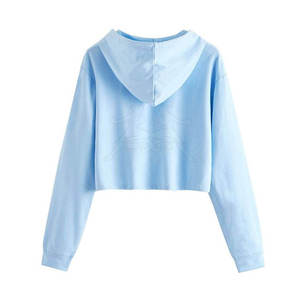 Jersey Crop Top Sudadera con capucha con aspecto de moda callejera moderna y forro interior suave Jersey clásico Crop Top Sudadera con capucha Precio razonable - Product Image 2