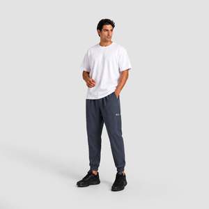 Joggers Hyper Fit Charcoal pour hommes, 100% coton, coupe classique, pantalon long, logo personnalisable, décorations avec trous et fermetures éclair disponibles, tailles XL à 6XL - Product Image 4