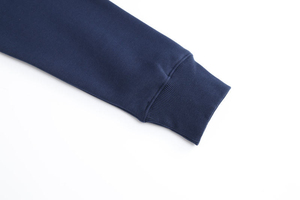 เสื้อแขนยาวคอกลมมีฮู้ดสำหรับผู้ชาย, เสื้อลำลอง3D 100% ผ้าฝ้ายปักโลโก้ดีไซน์ทึบ - Product Image 4