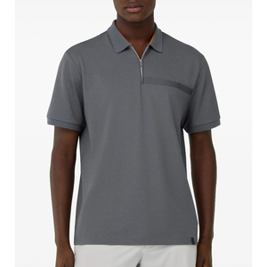 Venta al por mayor 100% algodón de los hombres para los polos de alta calidad transpirable de punto ropa casual con bordado sólido patrón de diseño - Product Image 3