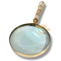 Énorme loupe en laiton de style victorien de 4 pouces en nacre bel outil fonctionnel pour l'artisanat en verre de visualisation détaillé