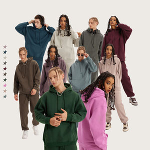 Jersey de algodón 100% de 500gsm para hombre, sudadera con logotipo bordado con estampado personalizado, sudadera unisex de gran tamaño de lana de peso pesado para invierno - Product Image 1