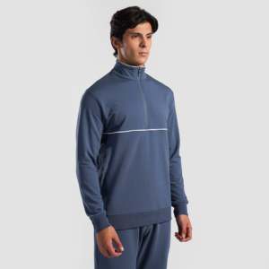 Sudadera con media cremallera 100% poliéster French Terry con diseño marino y cremallera - Product Image 3