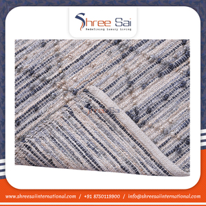 Modern Style Premium Design Geometric Pattern Embroidered 100% Jute & Cotton Woven <b>Rugs</b> From Genuine Exporter - Product Image 4