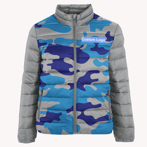 Chaqueta acolchada de invierno para hombre de diseño personalizado, ropa deportiva para exteriores acolchada suave con cuello levantado y cierre con cremallera y logotipo frontal - Product Image 5