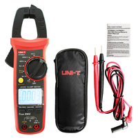 Multimètre numérique à pince Uni-T UT204+ True RMS, portatif, à plage automatique, mesure la tension, le courant, les ampères, les volts, les ohms et les températures.