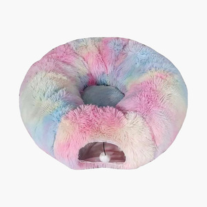 Nido y túnel multifuncional 2 en 1 para gatos, cama cálida de felpa para mascotas, casa plegable para gatos y perros - Product Image 6