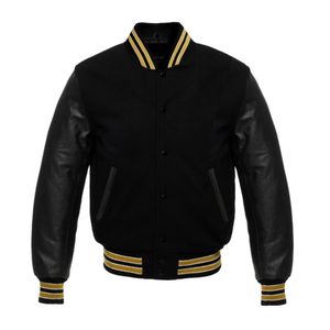 Tout nouveau Logo personnalisé patchs de broderie coupe-vent Letterman cuir manches laine corps CollegeBaseballjacket pour hommes livraison DDP - Product Image 5