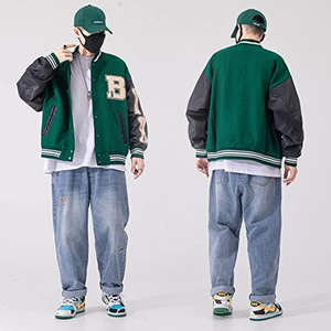 Chaqueta Bomber Varsity de Piel de Oveja con Logotipo Personalizado, Mangas de Cuero, Transpirable, Informal, para Invierno - Product Image 5