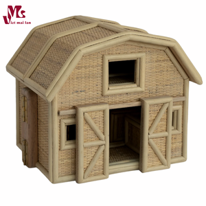 Casa de muñecas de mimbre y ratán para niños, juguetes de materiales seguros para niños, perfectos para cumpleaños y decoración de la habitación de sus hijos - Product Image 2