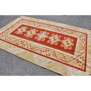 Nouveau 5.9 X 9.6ft Classique Orange Jaune Patchwork Tapis Turc Viscose Laine Latex Support pour Home Living Entrée pour Couloir Utilisation - Product Image 2