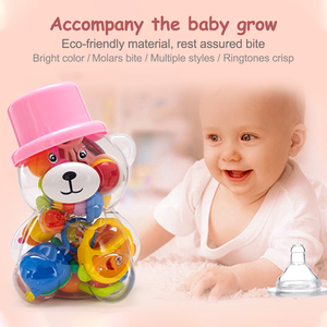 Juego de 10 <span class=keywords><strong>Sonajeros</strong></span> <span class=keywords><strong>y</strong></span> <span class=keywords><strong>Mordedores</strong></span> para Bebés, Juguete de Desarrollo Sensorial Montessori para Recién Nacidos de 0 a 12 Meses - Product Image 2